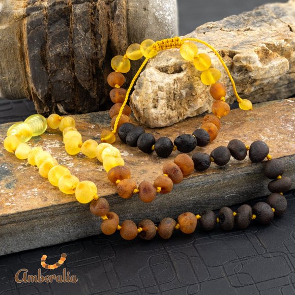 Baby teething Baltic Amber Necklace an bracelet Set 13" and adjustable bracelet - Picture 16 of 16